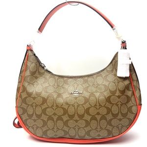 Coach Signature Harley Coated Canvas Hobo